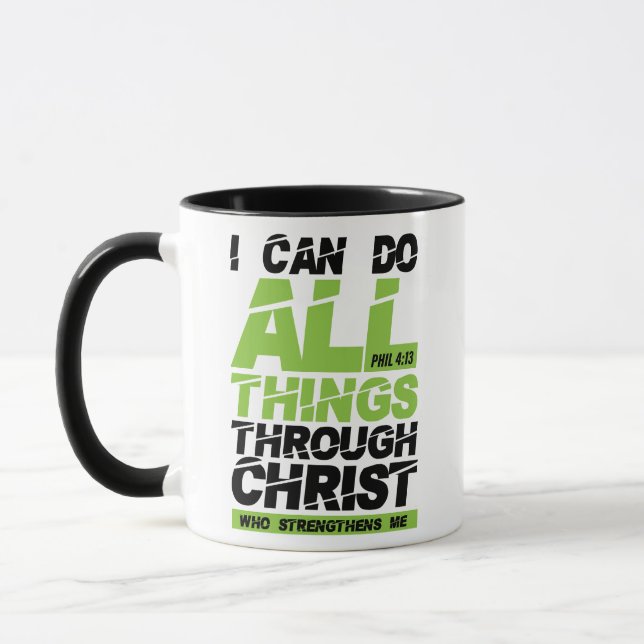 I can do all things through Christ bible verse Mug (Left)