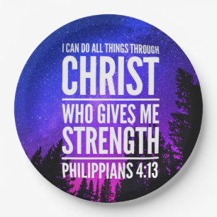 I Can Do All Things Through Christ Bible Verse Paper Plate