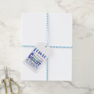 I can do all things through Christ Blue Text  Gift Tags