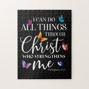I Can Do All Things Through Christ Butterfly Art Jigsaw Puzzle