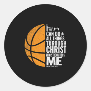 I Can Do All Things Through Christ Christian Sketl Classic Round Sticker