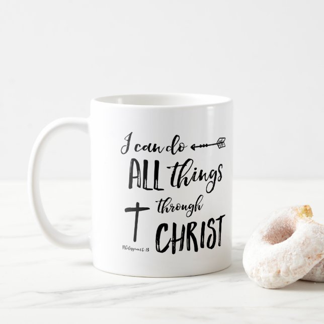 I can do all things through Christ Coffee Mug (With Donut)