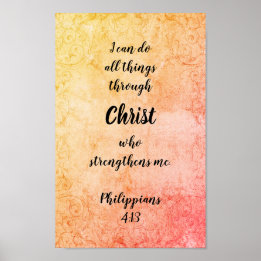 I Can Do All Things Through Christ Colourful Poste Poster