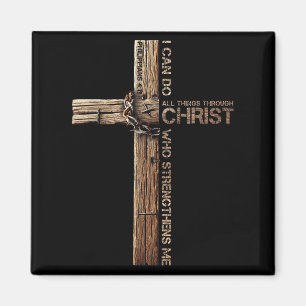 I Can Do All Things Through Christ, Cross Jesus Ch Magnet