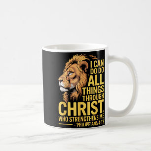 I Can Do All Things Through Christ, Cross Lino Chr Coffee Mug