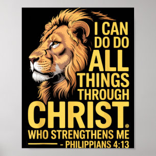 I Can Do All Things Through Christ, Cross Lino Chr Poster