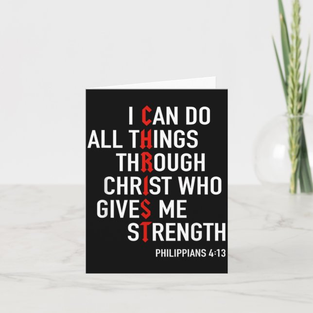 I Can Do All Things Through Christ God Christian Card (Front)