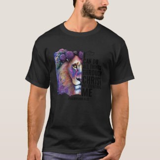 I Can Do All Things Through Christ Lion Bible vers T-Shirt