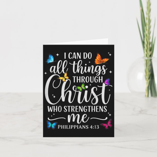 I Can Do All Things Through Christ Motivational Qu Card (Front)
