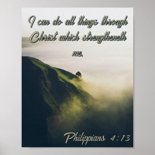 I can do all things through Christ Mountain Tree Poster