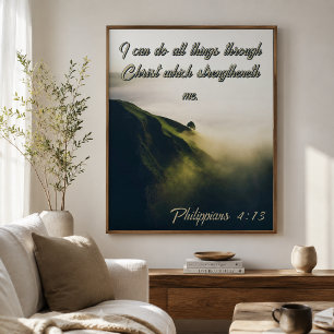 I can do all things through Christ Mountain Tree Poster