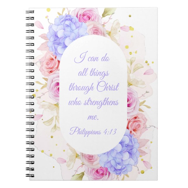 I Can Do All Things Through Christ – Philippians 4 Notebook (Front)