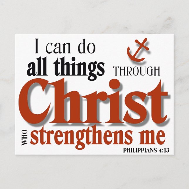 I Can Do All Things Through Christ Postcard (Front)