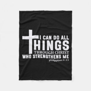 I Can Do All Things Through Christ Religious Men W Fleece Blanket