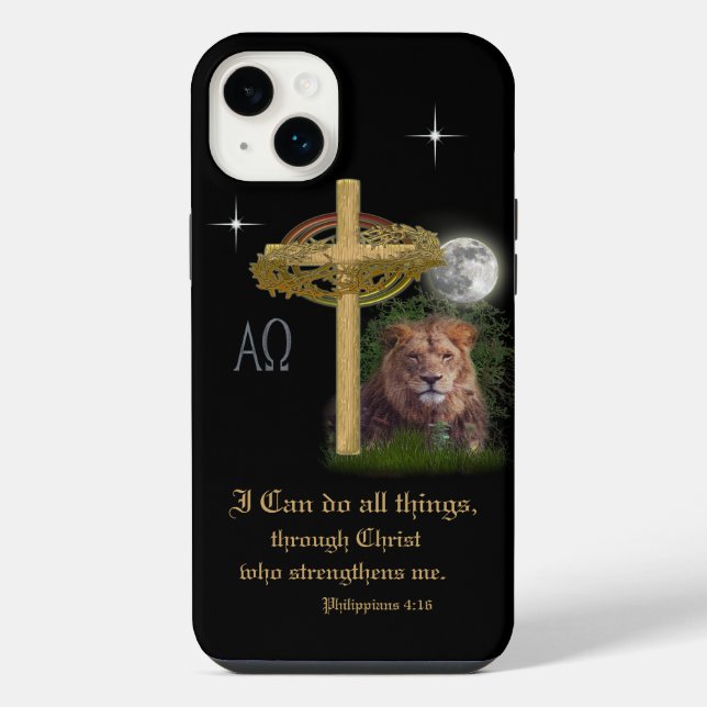 I can do all things through Christ scripture iPhone Case (Back)