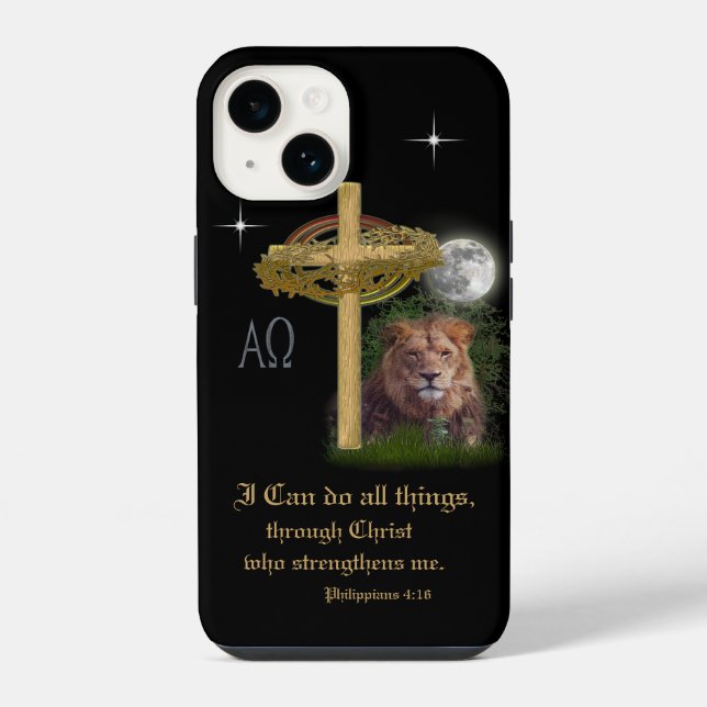 I can do all things through Christ scripture iPhone Case (Back)