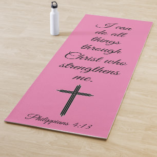 I Can Do All Things Through Christ Scripture Yoga Mat