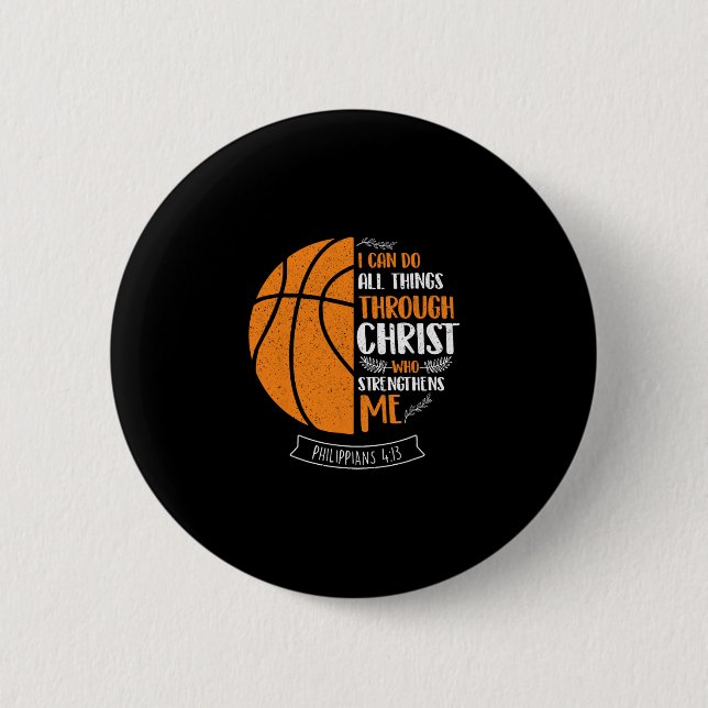 I Can Do All Things Through Christ - Sketll Player 6 Cm Round Badge (Front)