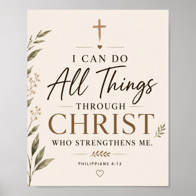 I Can Do All Things Through Christ Wall Art (Front)
