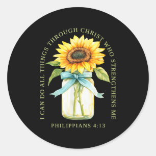 I Can Do All Things Through Christ Who Strengthens Classic Round Sticker