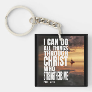 I CAN DO ALL THINGS THROUGH CHRIST WHO STRENGTHENS KEY RING