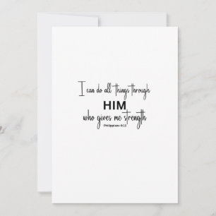 I can do all things through Him .... Thank You Card