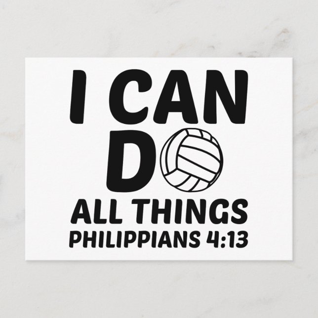 I CAN DO ALL THINGS VOLLEYBALL POSTCARD (Front)
