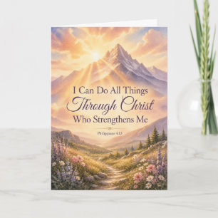 I Can Do All Things Watercolor Scripture Card