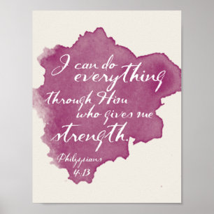 I can do everything Philippians 4:13 Scripture Art Poster