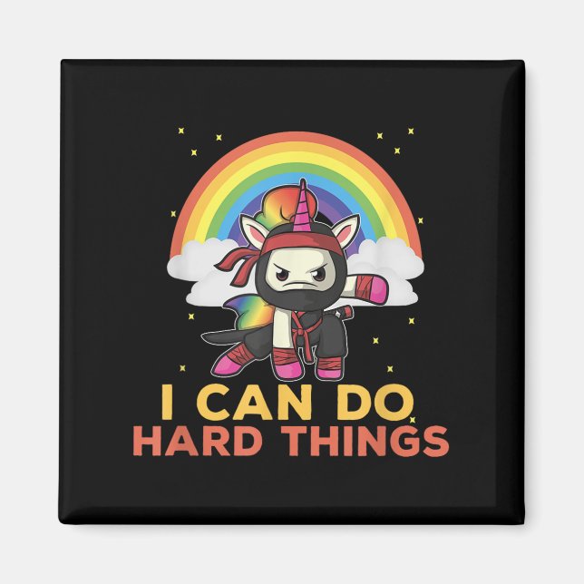 I Can Do Hard Things Rainbow Ninja  Magnet (Front)