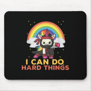 I Can Do Hard Things Rainbow Ninja  Mouse Pad