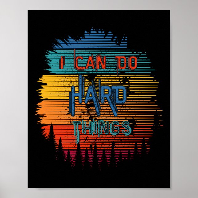 I Can Do Hard Things Rainbow Print Sticker  (Front)