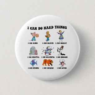 I Can Do Hard Things Teacher Back To School Childr 6 Cm Round Badge