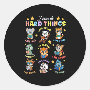 I Can Do Hard Things Teacher Back To School Childr Classic Round Sticker