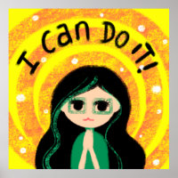 I Can Do It Uplifting Positivity Girl Painting