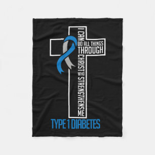 I Can Do Things Jesus Who Strenghtens Me Diabetes  Fleece Blanket