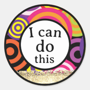 i can do this quote classic round sticker