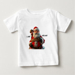 I Can Explain, Cartoon Santa Claus And Little Boy Baby T-Shirt