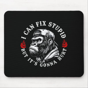 I Can Fix Stud But It's Gonna Hurt Monkey Vintage Mouse Pad