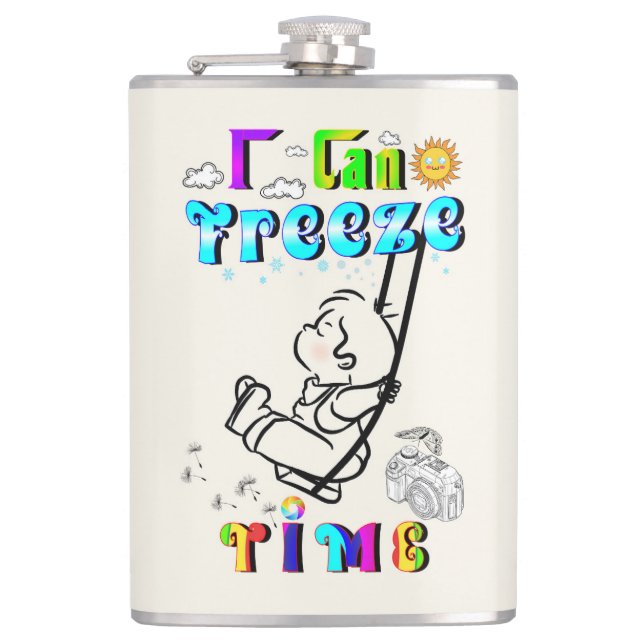 I Can Freeze Time Hip Flask (Front)