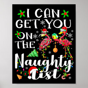 I Can Get You On The Naughty List Flamingo Christm Poster