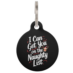 I Can Get You On The Naughty List Funny Christmas Pet Tag