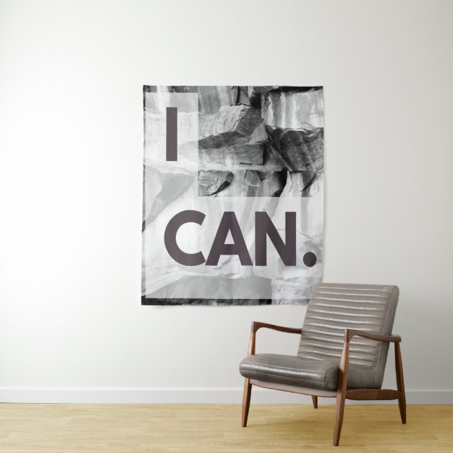 I Can Gray Stone Rock Tapestry (In Situ)