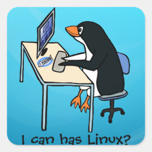 I can has Linux? Square Sticker