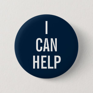 I Can Help Volunteer Blue Button