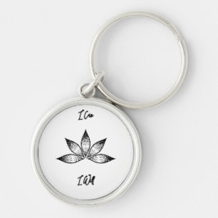 I Can I Will Inspirational Determination Lotus Key Ring
