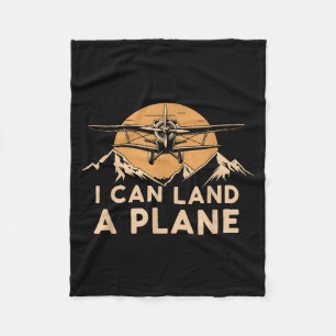 I Can Land A Plane Vintage Funny Lot Aviation Quot Fleece Blanket