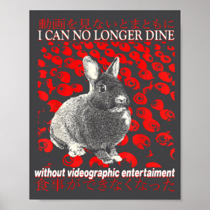 I Can No Longer Dine Rabbit Vintage Japanese  Poster