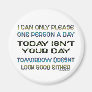 I Can Only Please One Person A Day Humour Magnet