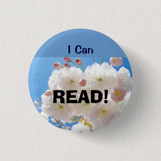 I Can READ! buttins Accomplishment Reading 3 Cm Round Badge (Front)